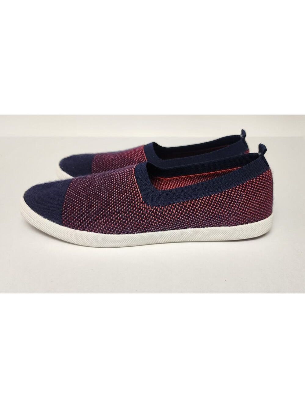 Nautica Womens Navy Blue Red Nautical Knit Slip On Sailing Boat Shoes Size US 8 - Picture 5 of 9